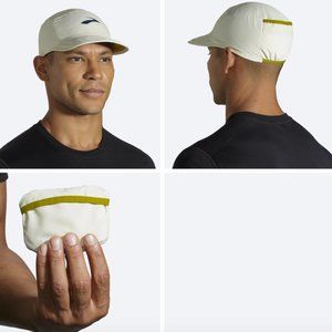 NWT Brooks Unisex Lightweight Packable Hat OS Honeydew/Golden Hour